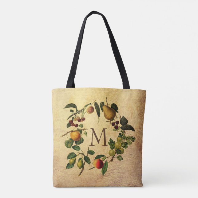Tote Bag monogramme personnalisé nature fourre-tout (Dos)
