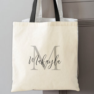 Tote Bag Monogramme personnalisé noir élégant