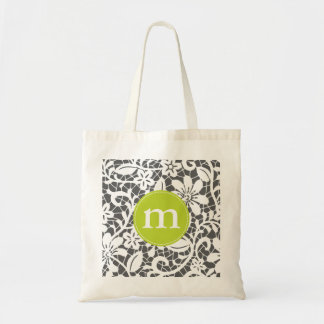 Tote Bag Monogramme personnalisé par dentelle élégante de