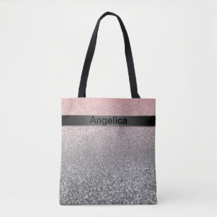 Tote Bag monogramme personnalisé parties scintillant vintag