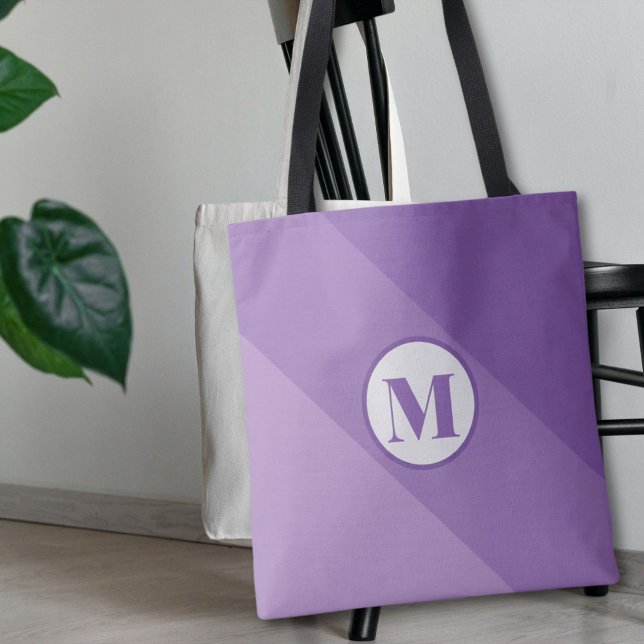 Tote Bag Monogramme personnalisé pourpre (Créateur téléchargé)
