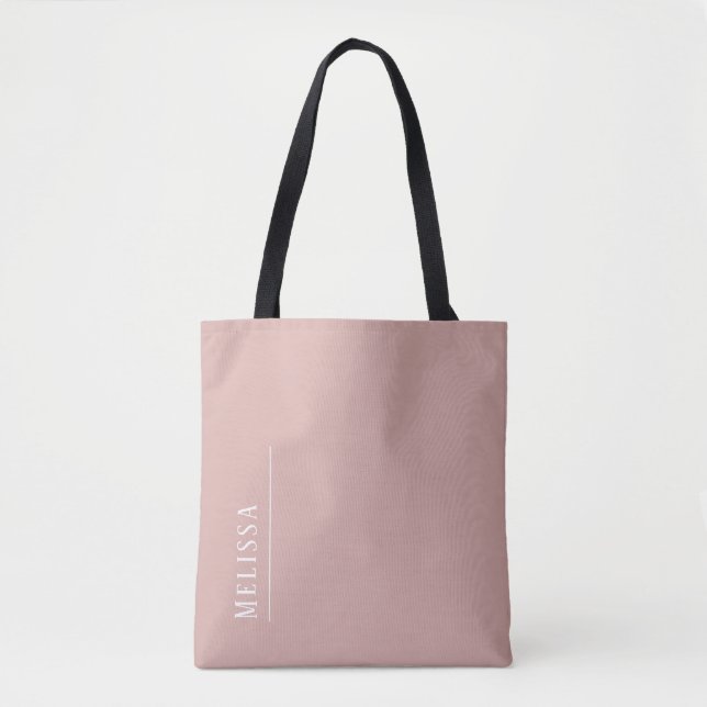 Tote Bag monogramme personnalisé, rose vif moderne (Devant)