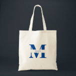 Tote Bag Monogramme personnalisé simple et moderne<br><div class="desc">Ce sac fourre-tout élégant et moderne, à l'ombre sophistiquée de bleu, est l'accessoire parfait pour toute fête ou cadeau de femme de chambre. Conçu avec simplicité et style à l'esprit, ce fourre-tout tendance dispose d'un nom monogramme personnalisé et des initiales, qui ajoute une touche personnalisée et unique. Le design épuré...</div>