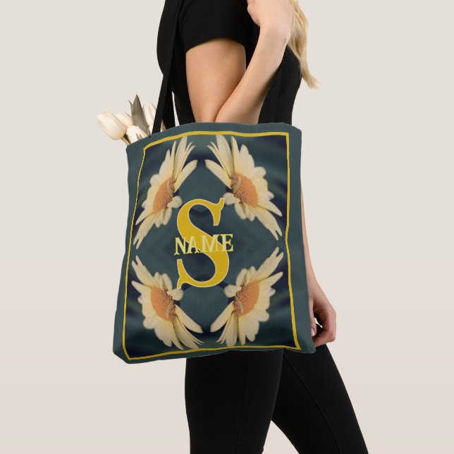 Tote Bag Monogramme personnalisé Votre initiale Nom Art de  (De près)