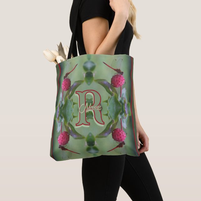 Tote Bag Monogramme personnalisé Votre initiale Nom Libellu (De près)