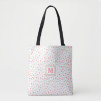 Monogramme Polka-point mignon en rose, bleu et ver
