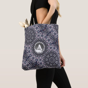 TOTE BAG MONOGRAMME PSYCHÉDÉLIQUE KALEIDOSCOPE BLANC GEM