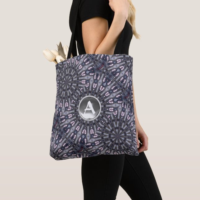 TOTE BAG MONOGRAMME PSYCHÉDÉLIQUE KALEIDOSCOPE BLANC GEM (De près)