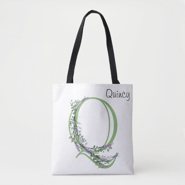 Tote Bag Monogramme Q Lavande Eucalyptus (Devant)