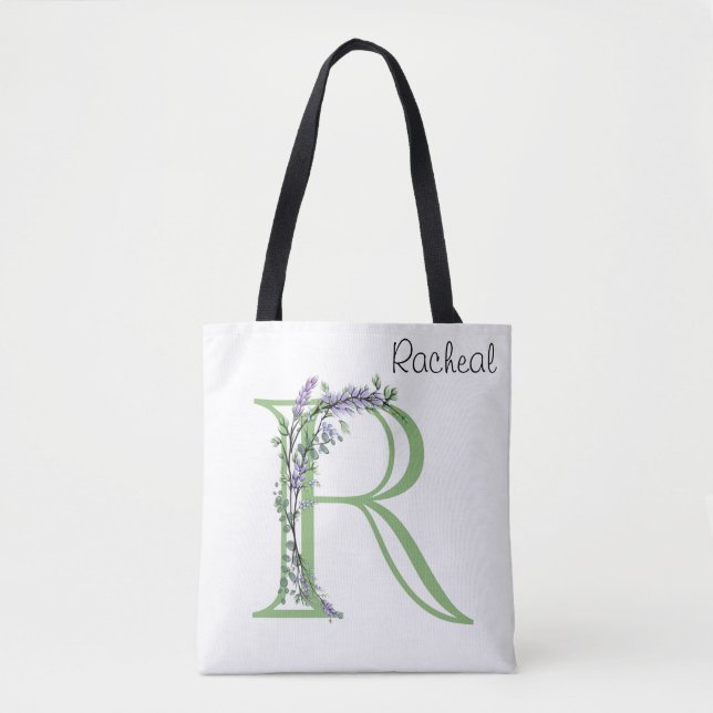 Tote Bag Monogramme R Lavender Eucalyptus (Devant)