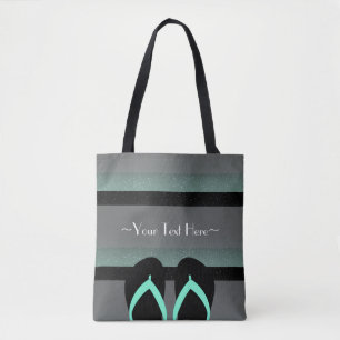 Tote Bag Monogramme rayé Monnaie verte Pleine impression
