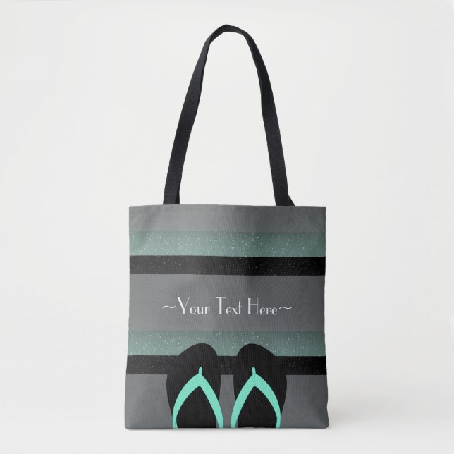 Tote Bag Monogramme rayé Monnaie verte Pleine impression (Devant)