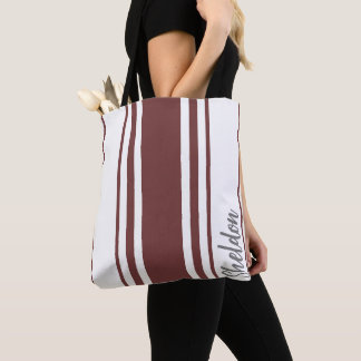 Tote Bag Monogramme Rayures Minimaliste Sheldon