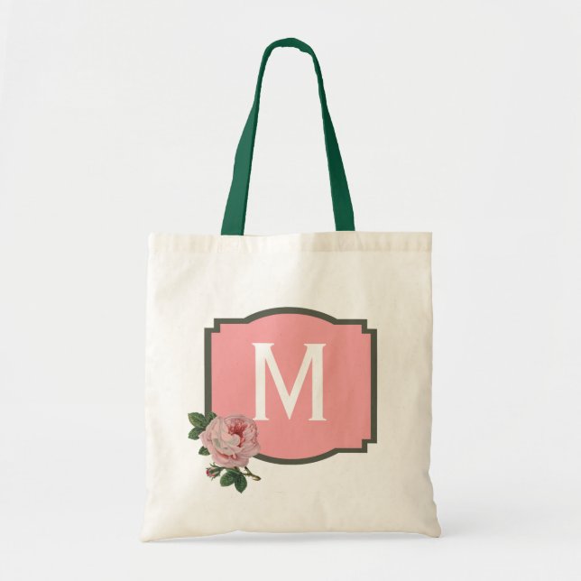 Tote Bag Monogramme rose (Devant)