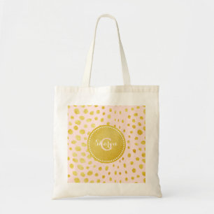 Tote Bag Monogramme rose chic d'impression de guépard de