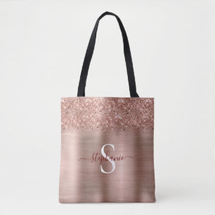Tote Bag Monogramme rose Gold Faux Parties scintillant Girl
