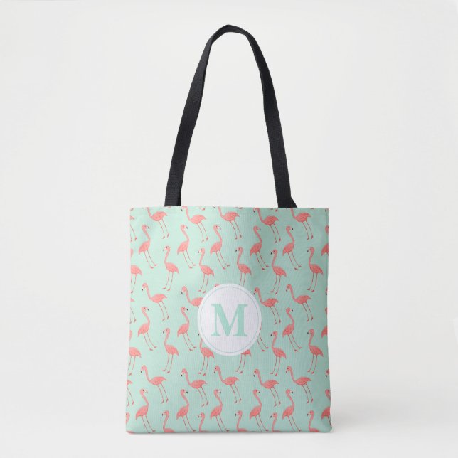 Tote Bag Monogramme rose mignon du motif | de dessin de (Devant)