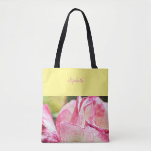Tote Bag Monogramme Rose Moderne