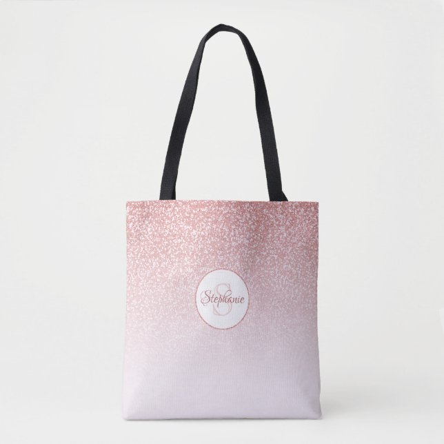 Tote Bag Monogramme rose Parties scintillant or (Devant)