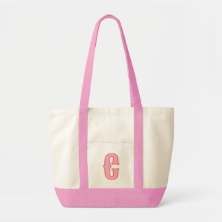 Tote Bag Monogramme rose personnalisé, toile personnalisée
