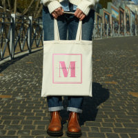 Monogramme rose simple minimaliste joli personnali