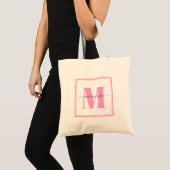 Tote Bag Monogramme rose simple minimaliste joli personnali (Devant (produit))
