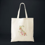 Tote Bag monogramme S floral wedding printemps Shower de ma<br><div class="desc">***cette création fait partie d'une collection***</div>
