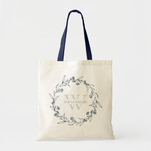 Tote Bag Monogramme simple et élégant de germe de laurier