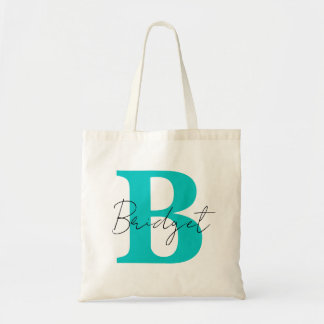 Tote Bag Monogramme simple et nom Calligraphie moderne