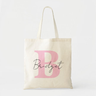Tote Bag Monogramme simple et nom Calligraphie moderne