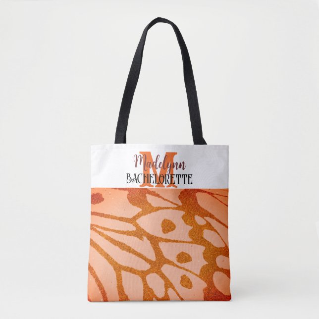 Tote Bag Monogramme Sirène d'aile papillon en terre cuite (Devant)