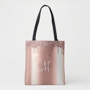 Tote Bag Monogramme Styliste Rose Gold Gitter Drivers Metal