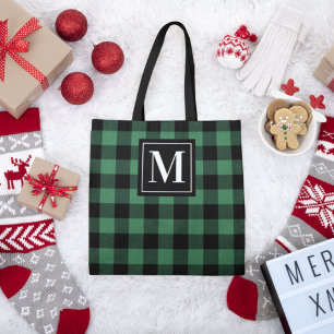 Tote Bag Monogramme sur mesure à base de buffle vert et noi