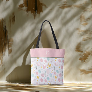 Tote Bag Monogramme sur mesure avec Pastel Botanical Whimsi
