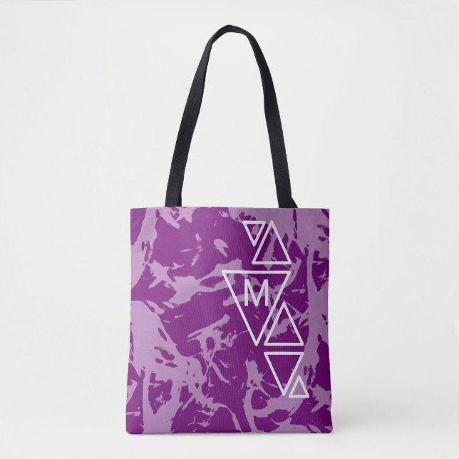 Tote Bag Monogramme TS de déformation violette (Devant)