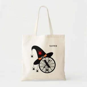 Tote Bag Monogramme X Araignées de sorcières d'Halloween Vo