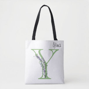 Tote Bag Monogramme Y Lavande Eucalyptus