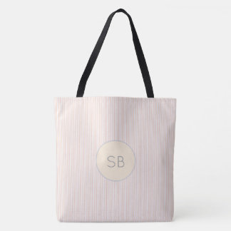 Tote Bag Monogrammes rose et gris Initiales Nommez-vous