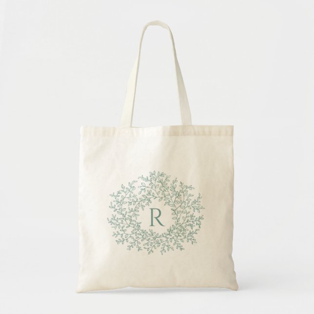 Tote Bag Monographie de la feuille dessinée à la main sauge (Devant)