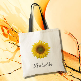 Tote Bag Monographie de tournesol jaune Botanique