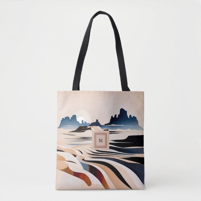 Tote Bag Monographie moderne abstraite du désert du sud-oue (Devant)