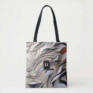 Tote Bag Monographie motif pivotante abstraite moderne