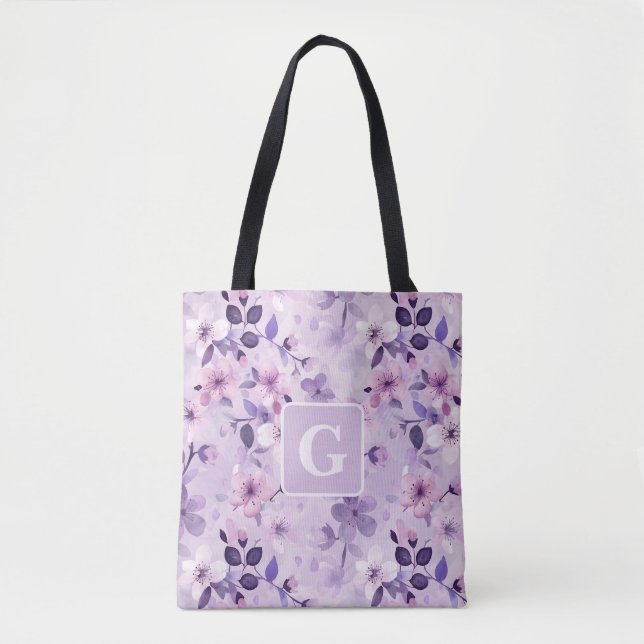 Tote Bag Monographie personnalisée des fleurs de cerisiers  (Devant)