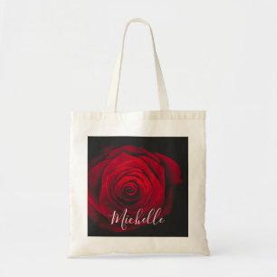 Tote Bag Monographie personnalisée rose rouge photo vintage