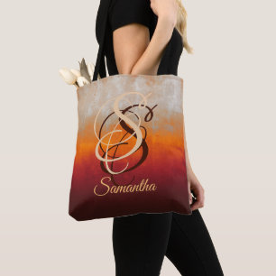 Tote Bag Monographie rustique de la Bourgogne rouge gris or