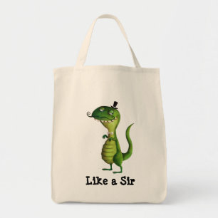 Tote Bag Monsieur T-rex avec des moustaches