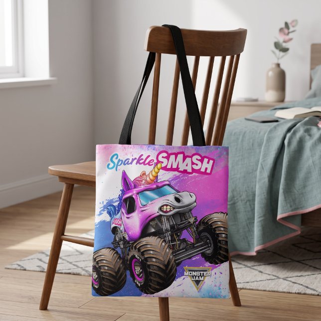 Tote Bag Monster Jam Sparkle Smash (Simulated tote bag on chair)