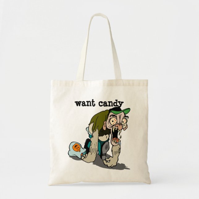 Tote Bag Monster Want Candy (Devant)