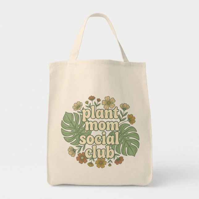 Tote Bag Monstera esthétique et florales (Devant)