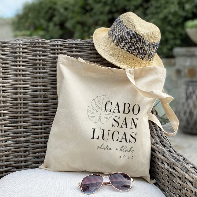 Tote Bag Monstera Leaf Destination Mariage Bienvenue (Créateur téléchargé)